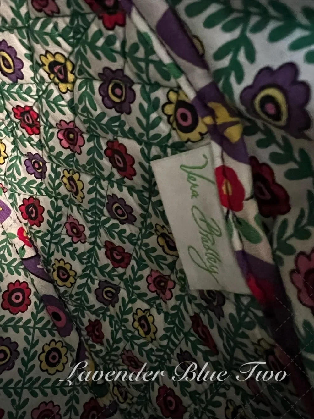 VERA BRADLEY Viva La Vera 2011 Mandy Tote Purple Green Zipper Pockets Y2K Floral